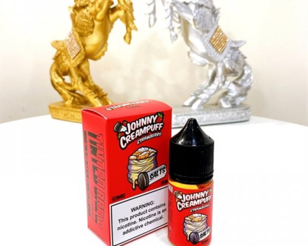 Johnny Salt Nic CreamPuff 35Mg -30Ml - - Strawberry (Bánh Su Kem Dâu)