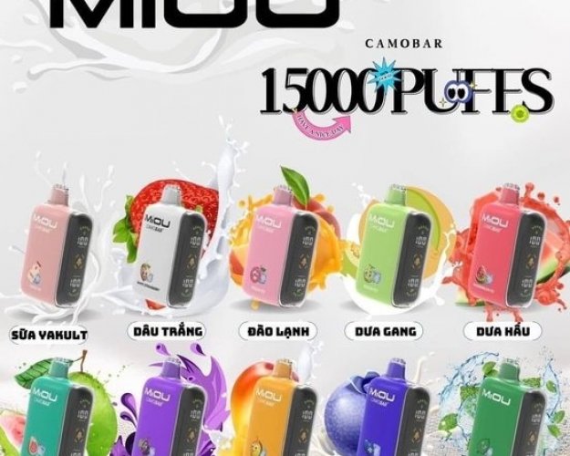 Miou Camobar 15000 Hơi 5%Mg - Blueberry Razz (Việt Quất Lạnh)