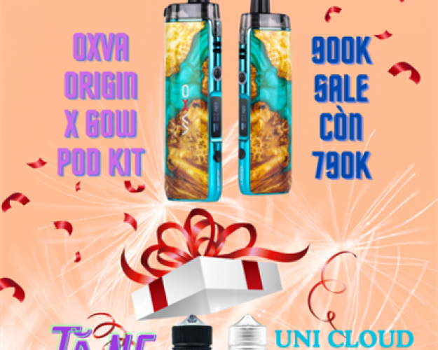 Oxva Origin X 60w Pod Kit 900k Sale Còn 790k (Tặng Uni Cloud Hoặc Romio 100ml Trị Giá 350k)