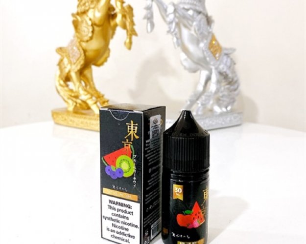 Salt Nic Tokyo Golden Series 30Mg - 30Ml - Lush Kiwi Berry (Dưa Hấu Kiwi Việt Quất Lạnh)