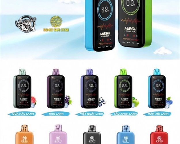 Mesii Visual Box 30000 Puffs 5% - Blue Razz Ice (Việt Quất Mâm Xôi Lạnh)